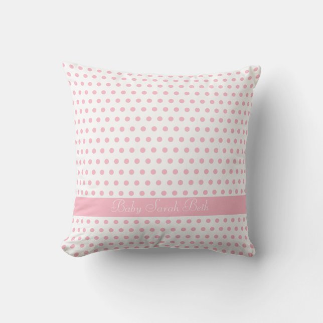 Baby Pink Polkadot Pattern Cushion (Front)