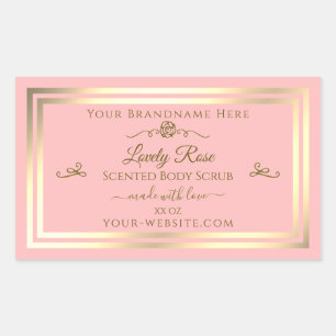 Baby Pink Product Label Gold Frame Vintage Rose