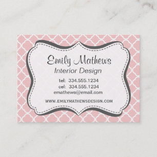 Baby Pink Quatrefoil Business Card