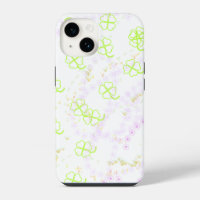Baby Pink Sakura & Clover Botanical iPhone 14 Toug