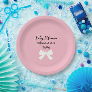 BABY Pink Shower Its A Girl Party Paper Plates
