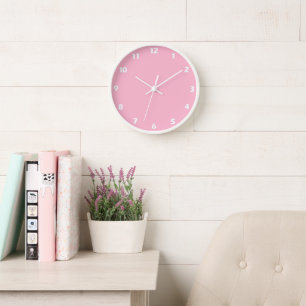 Baby pink solid colour clock