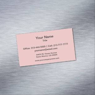 Baby Pink Solid Colour Customise It Magnetic Business Card