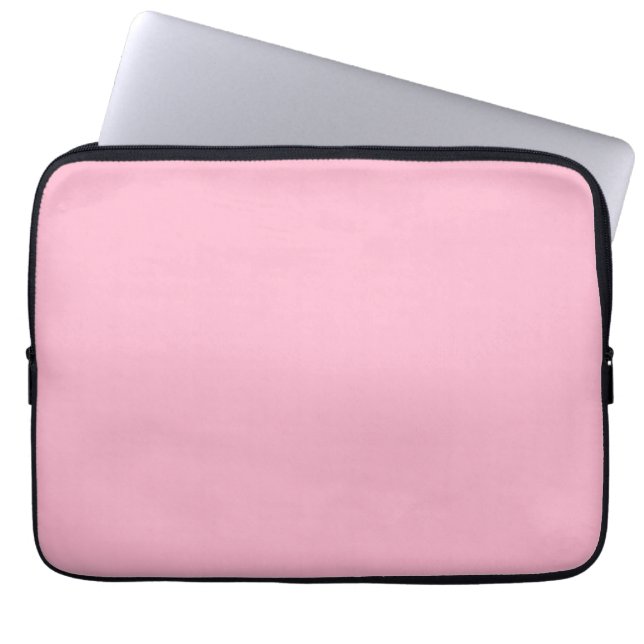 Baby pink solid colour laptop sleeve (Front)