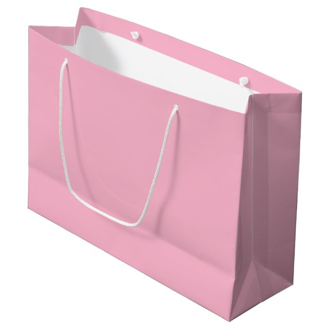 Baby pink solid colour large gift bag (Front Angled)