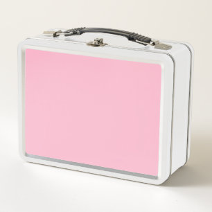 Baby pink solid colour metal lunch box