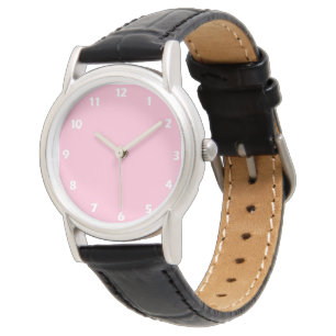 Baby pink solid colour watch