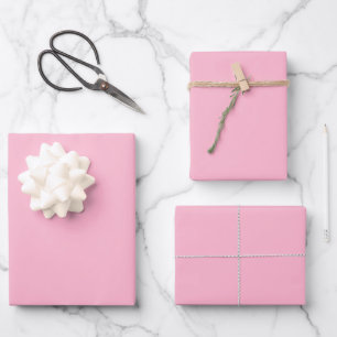 Baby pink solid colour wrapping paper sheet