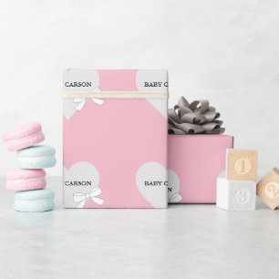 Baby Pink Sprinkle Shower Party Personalised  Wrapping Paper