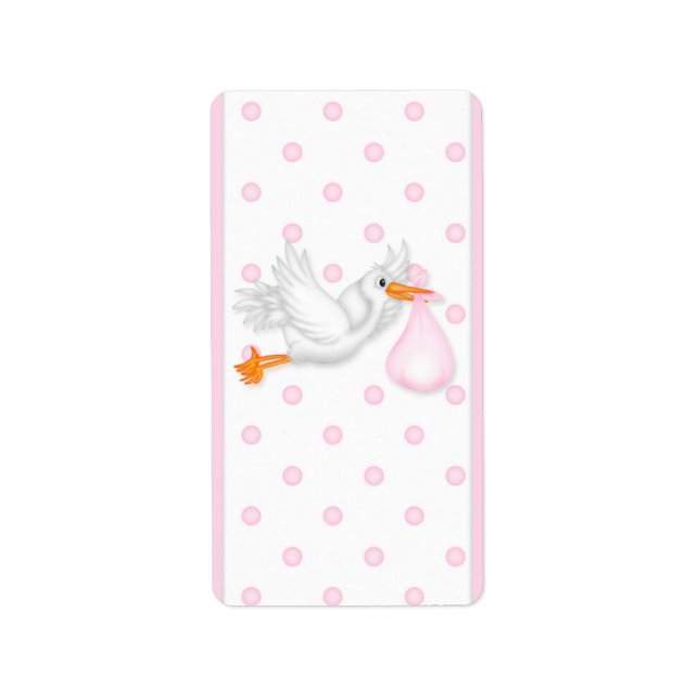 Baby Pink Stork Hersheys Miniature Candy bar wrap Label (Front)