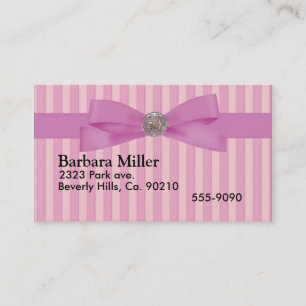 Baby Pink Stripes Elegance Anytime Business Card