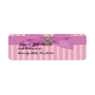 Baby Pink Stripes Elegance Return Address Label