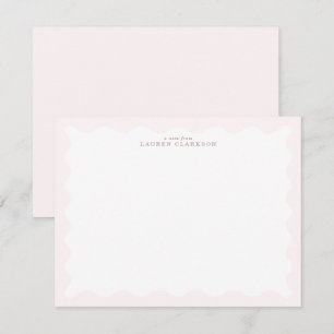 Baby Pink Wavy Frame Note Card