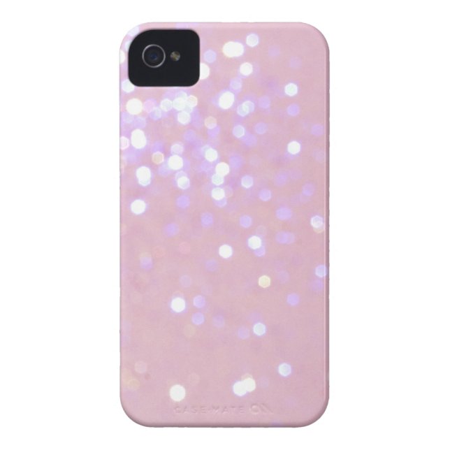 Baby Pink/White Glitter iPhone 4 Cover (Back)