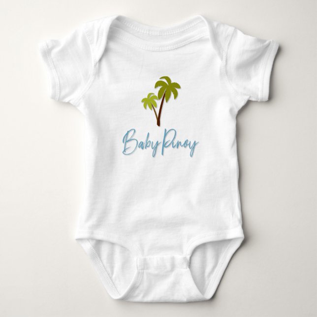 Baby Pinoy with Palm Tree Baby Bodysuit (Front)