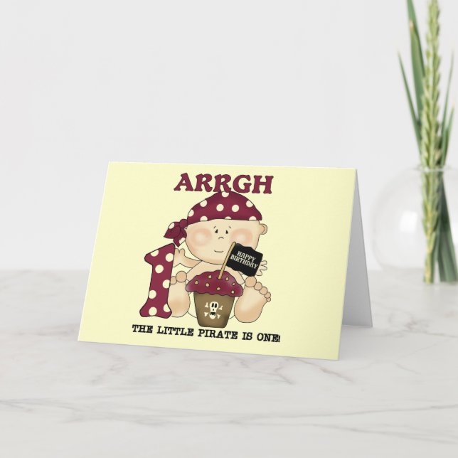 Baby Pirate 1st Birthday Tshirts and Gifts Card (Front)