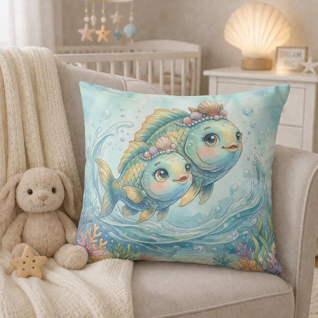 Baby Pisces Zodiac Nursery Kids Cushion (Creator Uploaded)