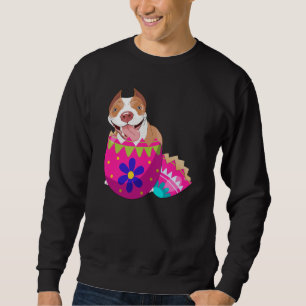 Baby Pitbull Hatching From Easter Egg Easter Day Sweatshirt