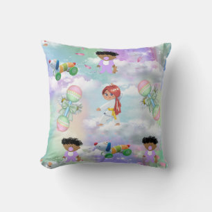 Baby Playmates with Rainbows and Clouds Throw Pill Cushion
