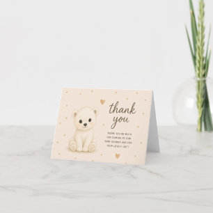 Baby Polar Bear Cub Baby Shower Thank You Card