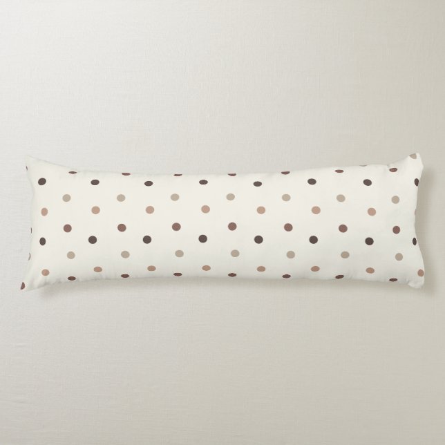 Baby polka dot pattern in brown tones body cushion (Front)
