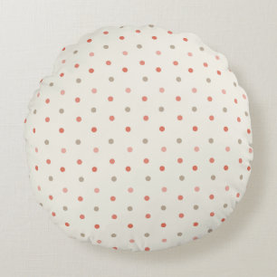 Baby polka dot pattern in warm tones round cushion