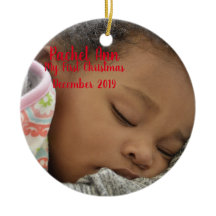 Baby Portrait Ceramic Circle Ornament