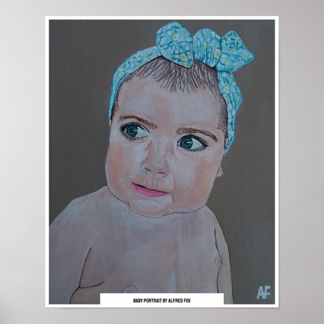 Baby Portrait Painting by Alfred Fox Poster (Front)