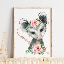 Baby Possum Woodland Animal Nursery | Wall Print