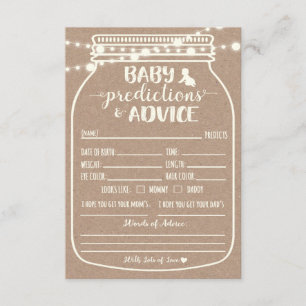 Baby Prediction and Advice Enclosure Card