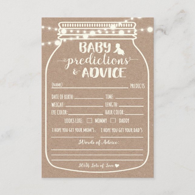 Baby Prediction and Advice Enclosure Card (Front)