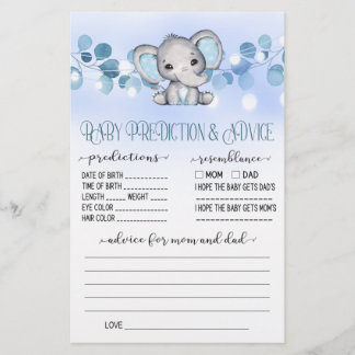 Baby Prediction and Advice Game Baby Shower Game