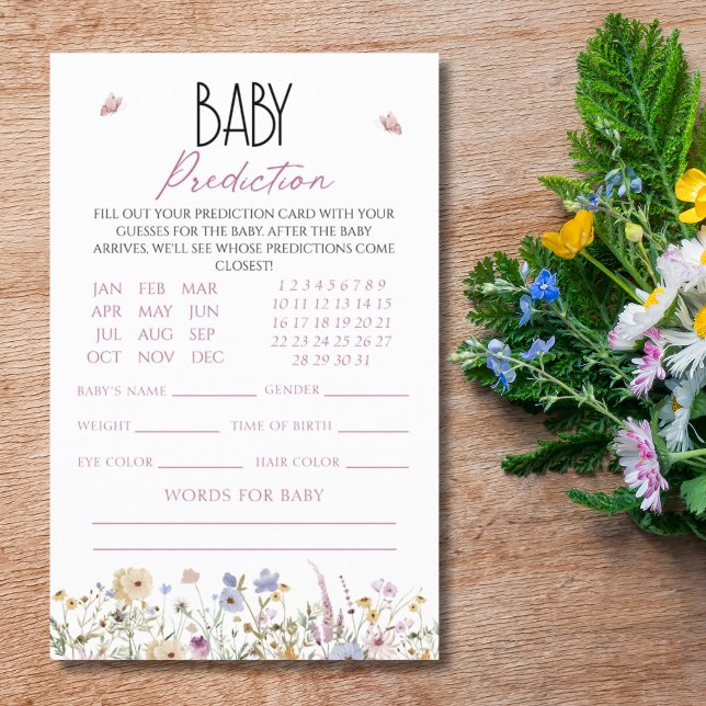 Baby Prediction Pastel Floral Baby Shower Game Flyer (Creator Uploaded)