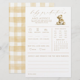 Baby Predictions & Advice Bear Baby Shower Game