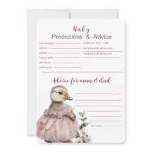 Baby Predictions & Advice Card | Baby Shower Game