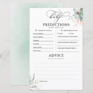 Baby Predictions and Advice Baby Shower Card