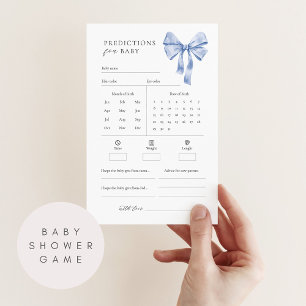 Baby Predictions and Advice Baby Shower Game w Bow