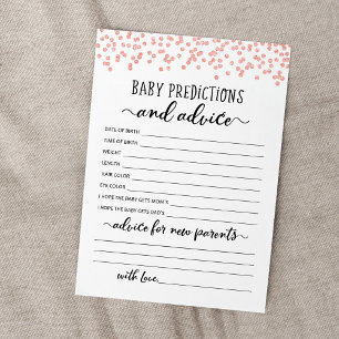 Baby Predictions and Advice Baby Shower Party Card