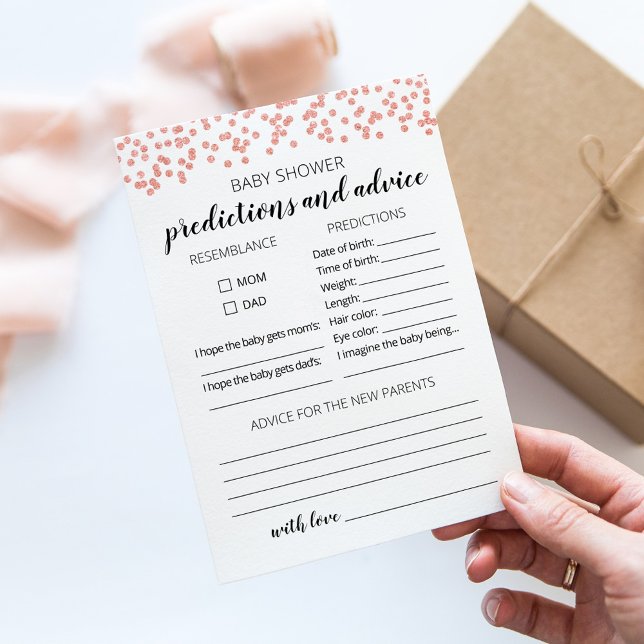 Baby Predictions and Advice Baby Shower Party Card (Creator Uploaded)