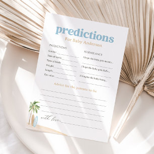 Baby Predictions and Advice Beach Baby Shower Game Invitation