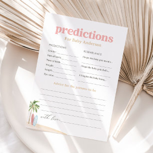 Baby Predictions and Advice Beach Baby Shower Game Invitation