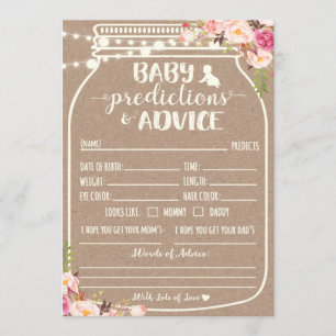 Baby Predictions and Advice Card