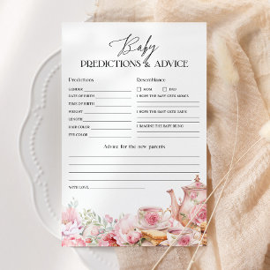 Baby Predictions and Advice Floral Tea Shower Game