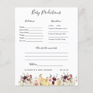 Baby Predictions Baby Shower Game