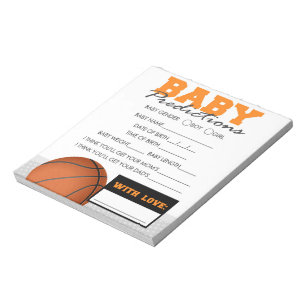 Baby Predictions Basketball Baby Shower Answer Notepad