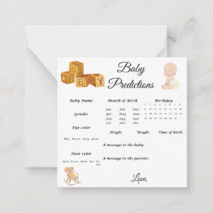 Baby Predictions Card