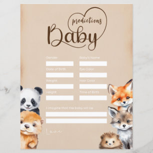 Baby Predictions Card Baby Shower Game