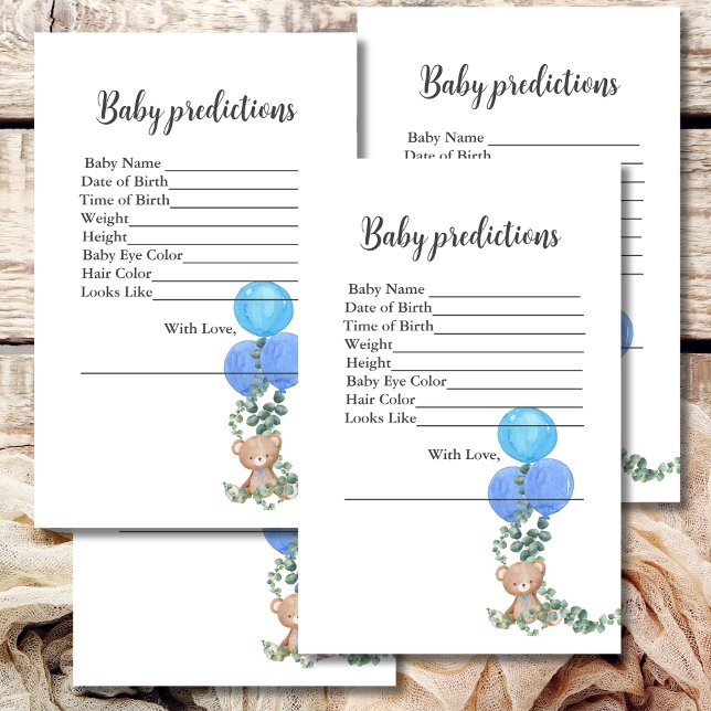 Baby Predictions Oh Boy Bear Balloon Eucalyptus (Creator Uploaded)