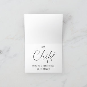 Baby & Pregnancy Announcement Card to Grandmother