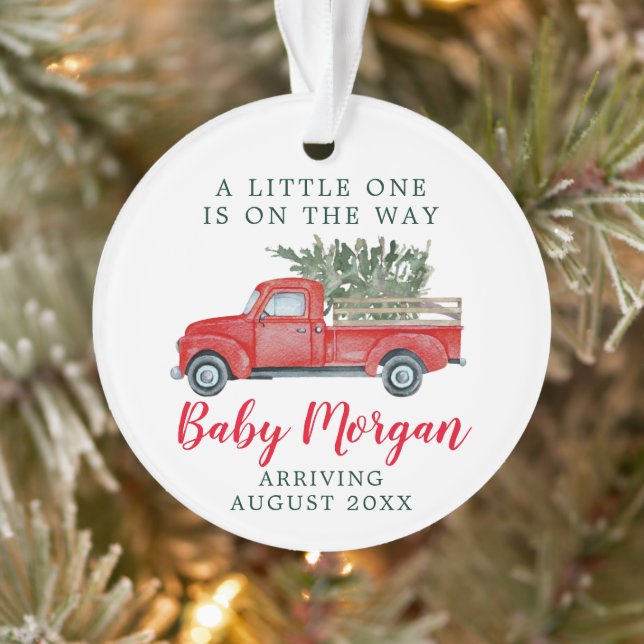 Baby Pregnancy Announcement Christmas Ornament (Tree)